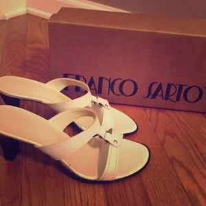 Franco Sarto white sandal heels